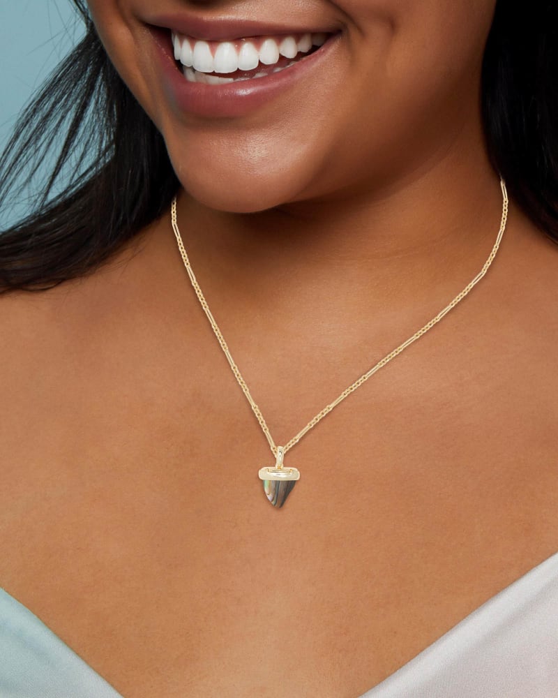 Oleana Gold Pendant Necklace in Abalone Shell image number 1